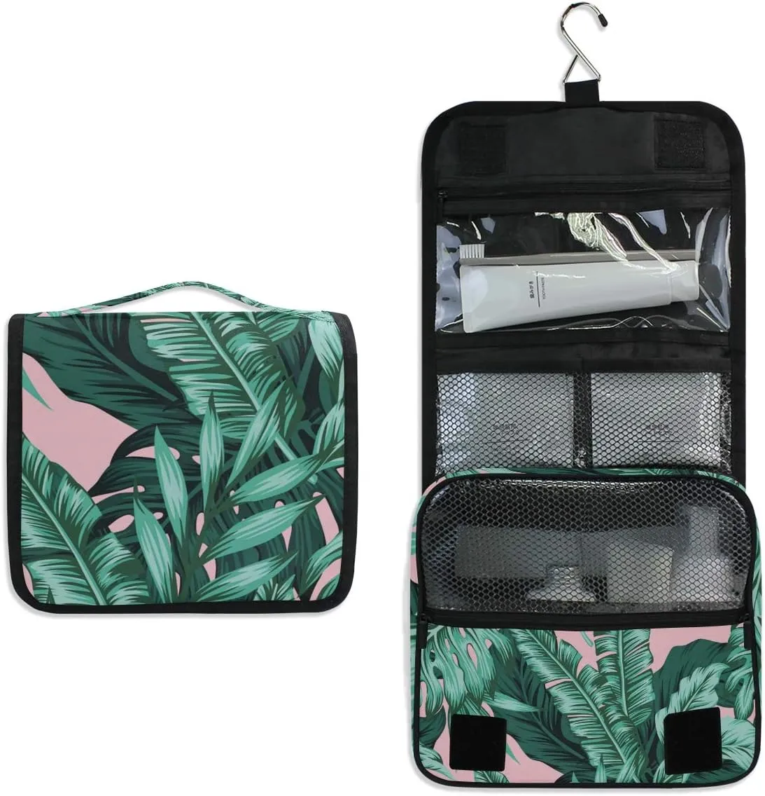 Hanging Toiletry Bag - Large Capacity Women Travel Business Cosmetic Organizer Portable Makeup Pouch with Sturdy Hook