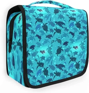 Hanging Toiletry Bag Ocean Sea Animal Turtles, Cosmetic Bag Beach Theme Portable Makeup Travel Bag Organizer for Travel Accessories Kit, Bathroom Shower, Gifts for Women Men