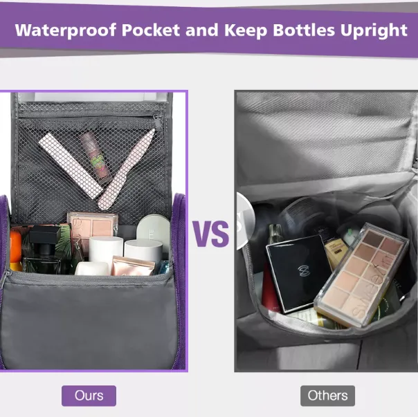 Hanging Toiletry Bag – Travel Makeup & Cosmetic Organizer with Multiple Compartments