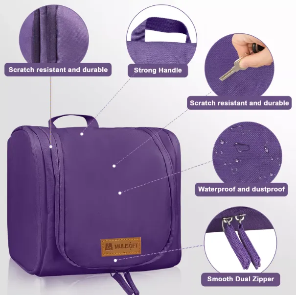 Hanging Toiletry Bag – Travel Makeup & Cosmetic Organizer with Multiple Compartments