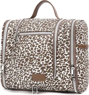 Hanging Travel Toiletry Bag For Women, Leopard Print Toiletries Bag For Travel Essential,Large Capacity Toiletries Organizer Kit For Cosmetics And Makeup
