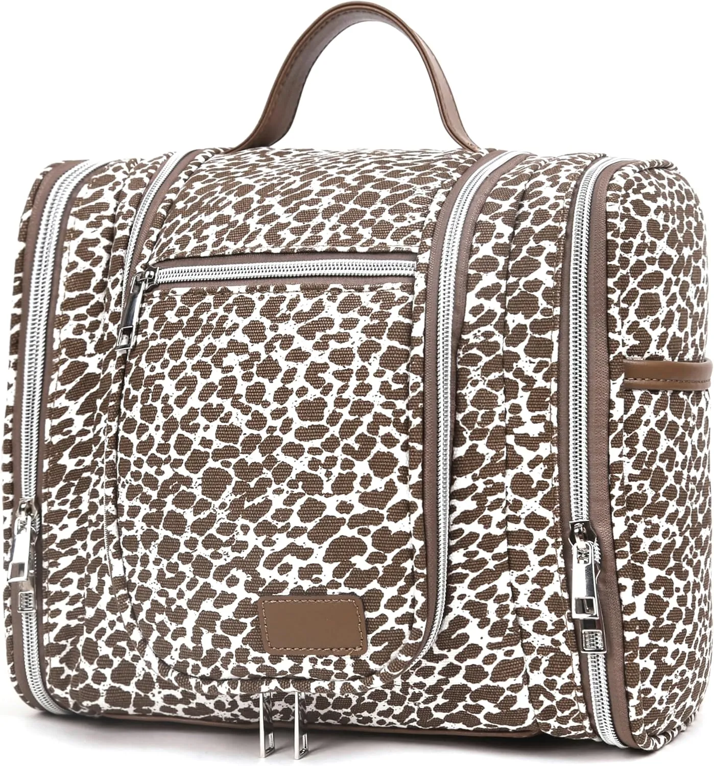 Hanging Travel Toiletry Bag For Women, Leopard Print Toiletries Bag For Travel Essential,Large Capacity Toiletries Organizer Kit For Cosmetics And Makeup