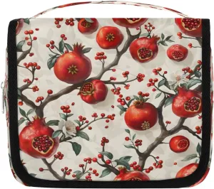 Hanging Travel Toiletry Bag Pomegranate Tree Toiletry Bags with Hanging Hook Portable Cosmetic Bag Makeup Organizer for Travel Business Trip