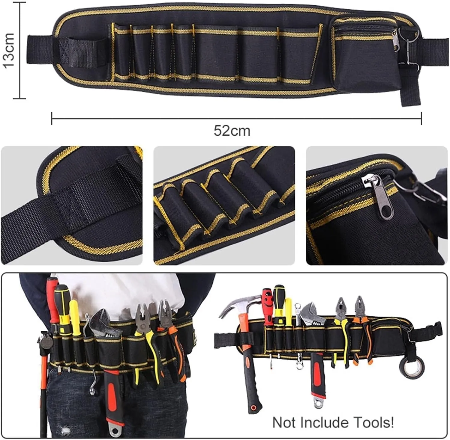 Hardware Tool Repair Kit Storage Bag Oxford Cloth Tool Belt Bag For Electric Drill Wrench Clamp Hammer Multi-pockets Waist Bag (Color : JK-104)