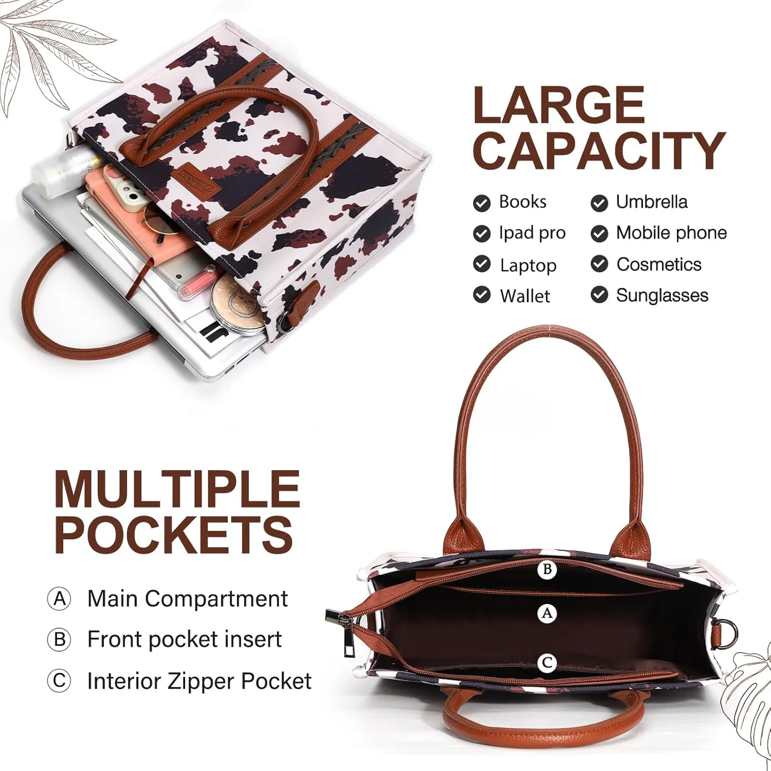 hatisan Canvas Tote Bag for Women Western Purses Shoulder Boho Bag Crossbody Bag Handbags Wallet