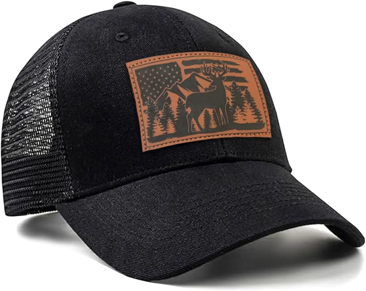 Hats for Men,Baseball Cap Gifts for Dad/Husband/Grandpa for Father's Day/Christmas/Birthday,Mesh Leather Trucker Hat