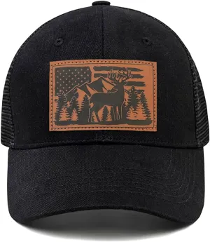 Hats for Men,Baseball Cap Gifts for Dad/Husband/Grandpa for Father's Day/Christmas/Birthday,Mesh Leather Trucker Hat