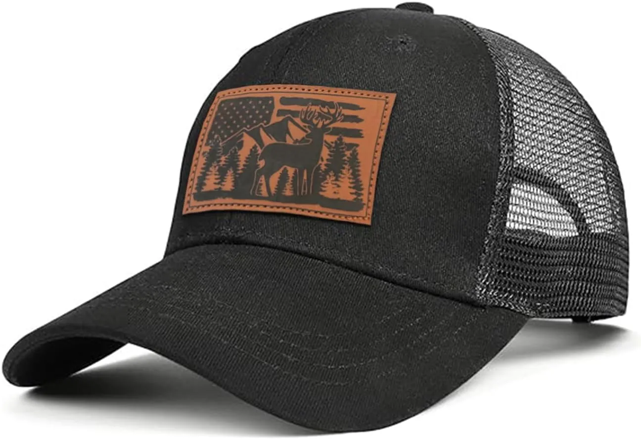Hats for Men,Baseball Cap Gifts for Dad/Husband/Grandpa for Father's Day/Christmas/Birthday,Mesh Leather Trucker Hat