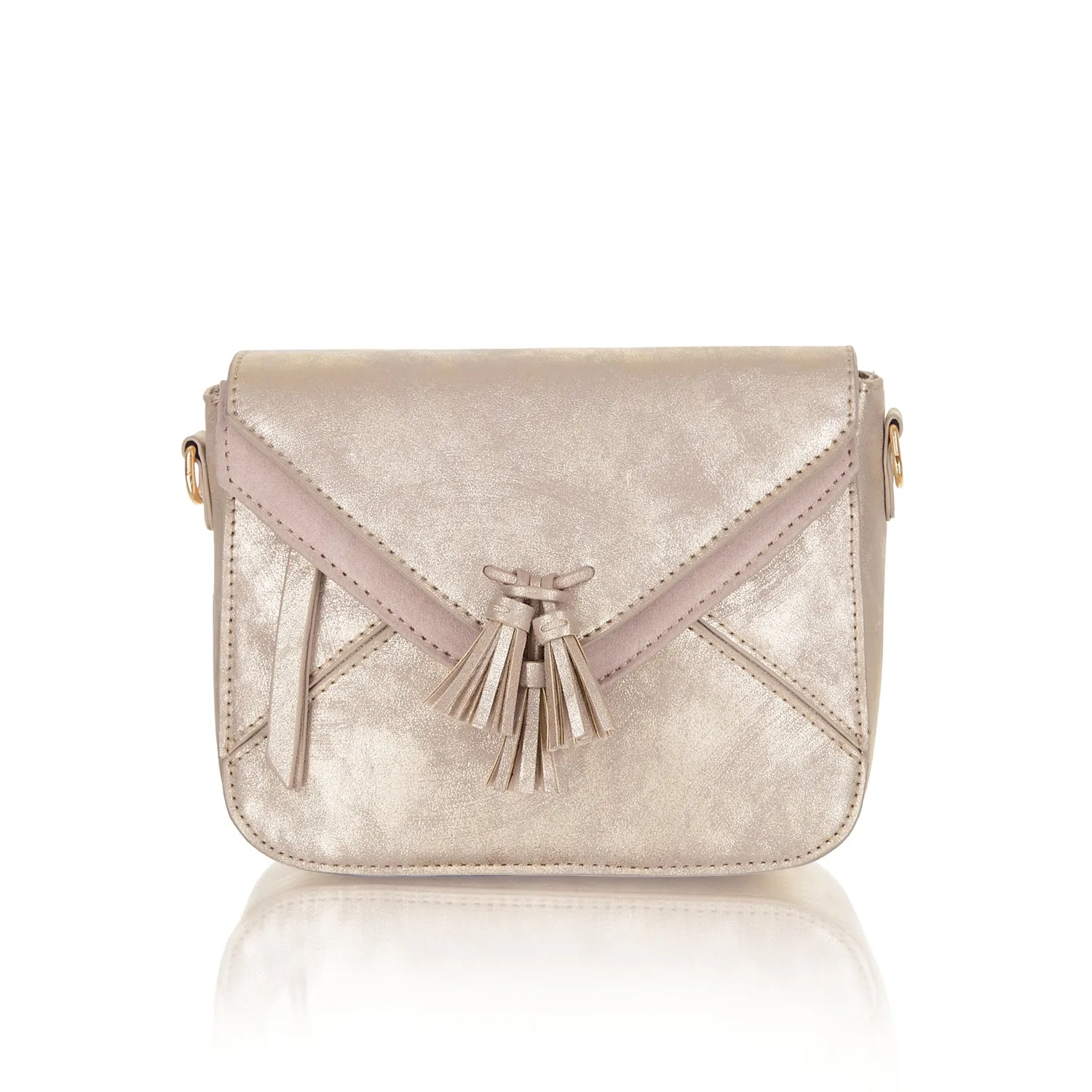 Helsinki Champagne Satchel Bag (Matches Tara Flats) by Ruby Shoo