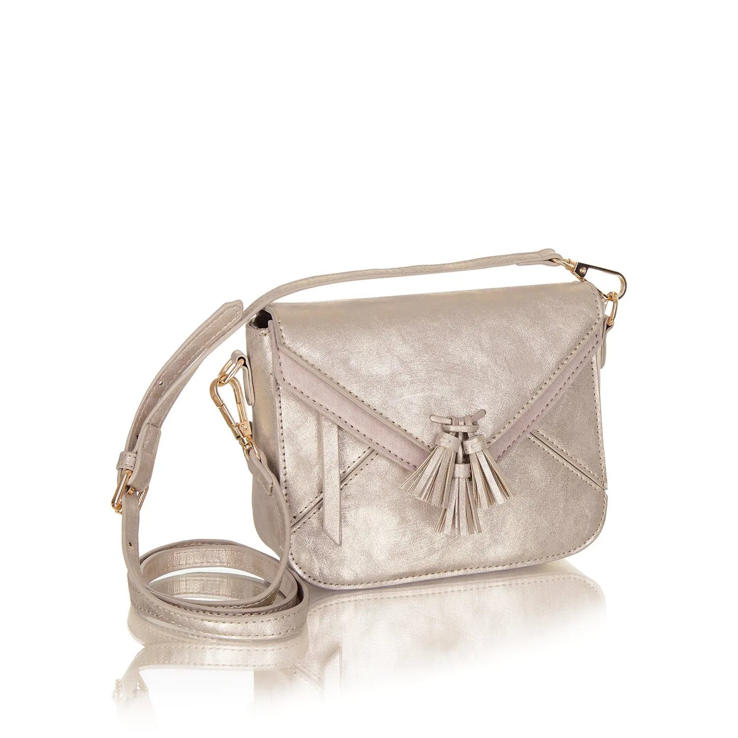 Helsinki Champagne Satchel Bag (Matches Tara Flats) by Ruby Shoo