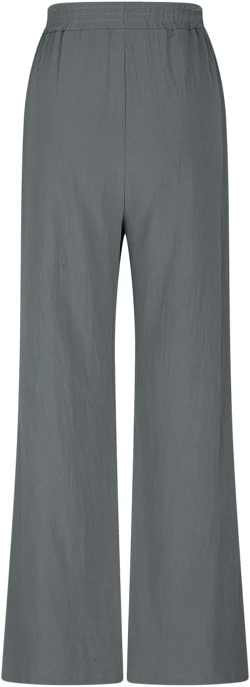 HGps8w Women's Summer Cotton Linen Loose Palazzo Pants Boho Trendy Wide Leg High Waisted Lounge Trousers with Pockets