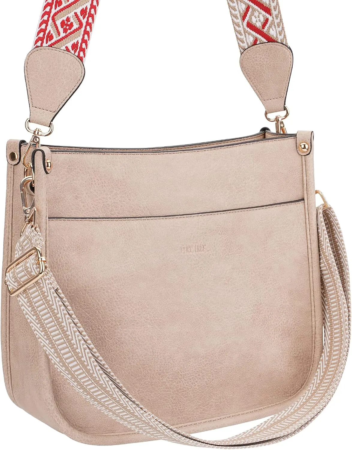 HKCLUF Vegan Leather Crossbody Bags Purse for Women Trendy Tassel Hobo Handbag Women With 2PCS Adjustable Guitar Strap