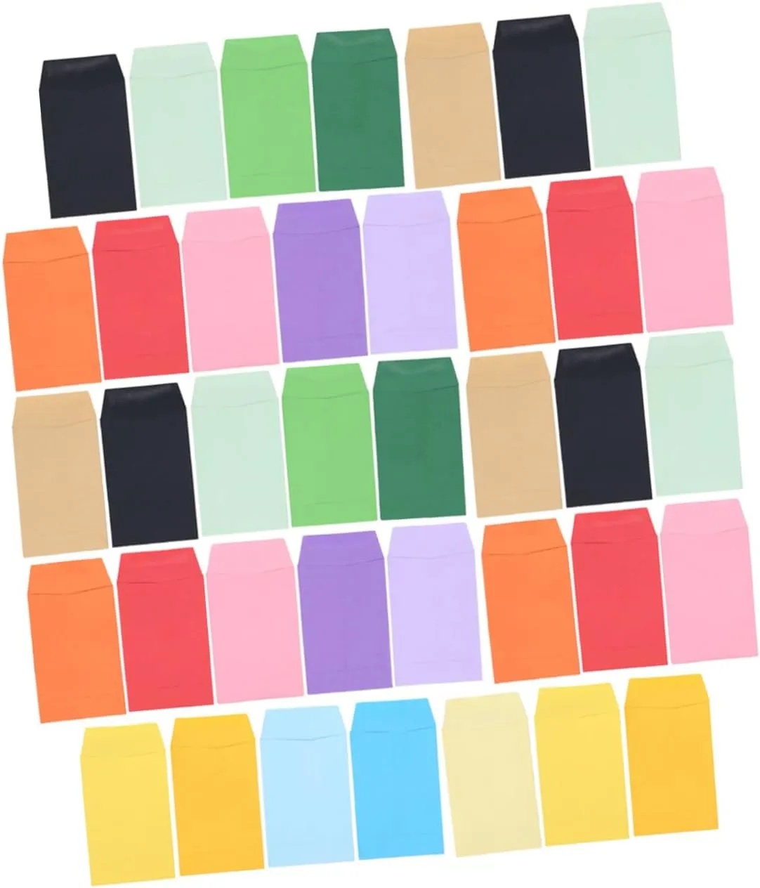 Homoyoyo 80pcs Simple Style Small Envelopes Budget Envelopes for Students Office Colorful Diy Cash Storage
