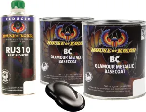 House of Kolor C2C-BC03 Galaxy Gray Metallic Basecoat 2 Quart Kit  Fast Reducer