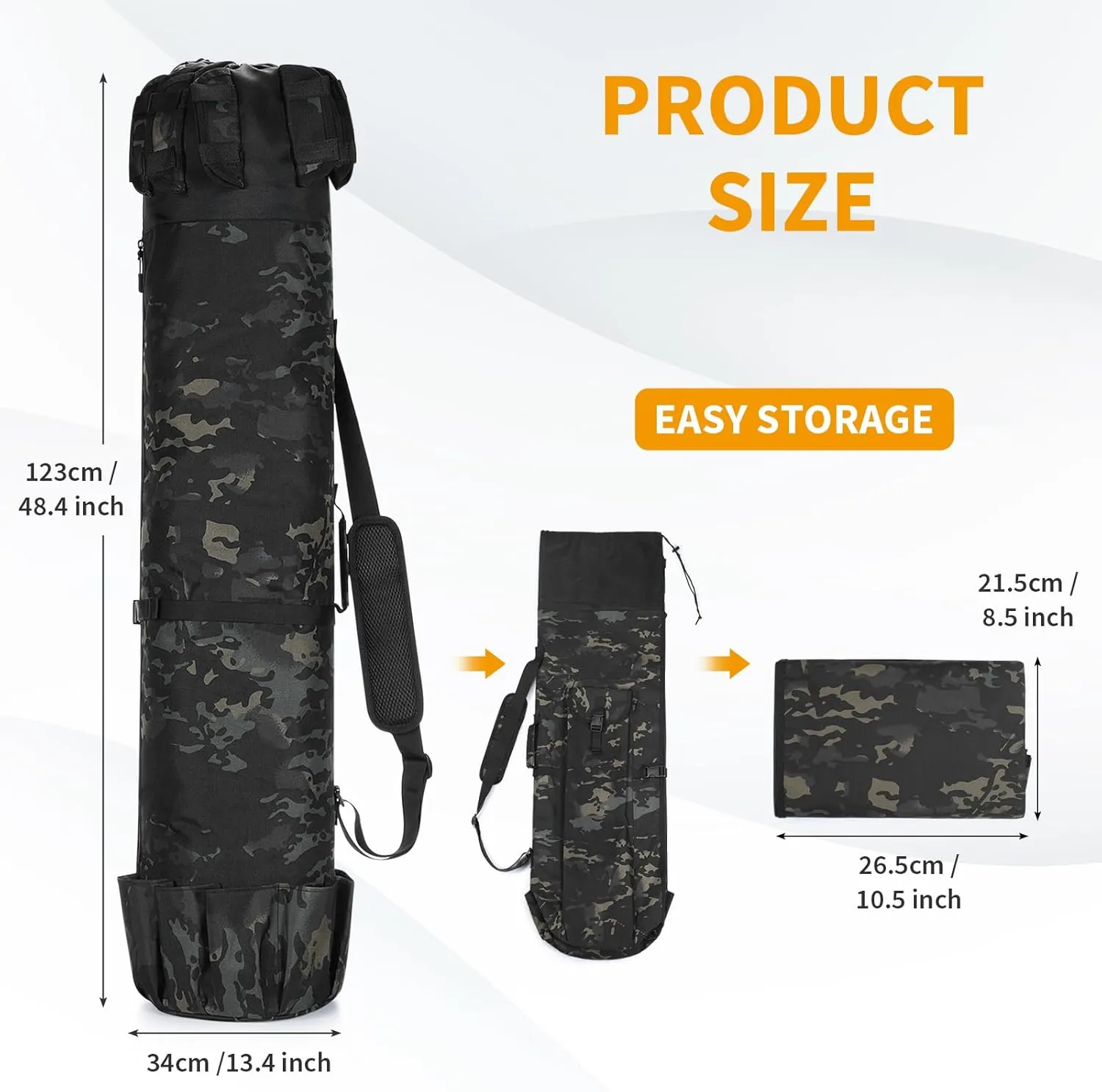 HUNTVP Fishing Rod Reel Case Bag Organizer Travel Carry Case Carrier Holder Pole Tools Storage Bags