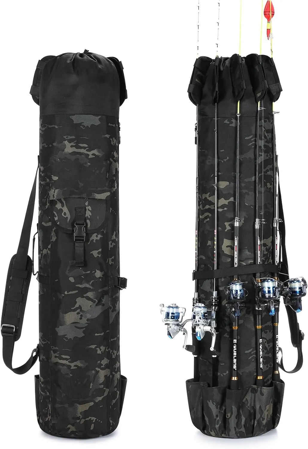 HUNTVP Fishing Rod Reel Case Bag Organizer Travel Carry Case Carrier Holder Pole Tools Storage Bags