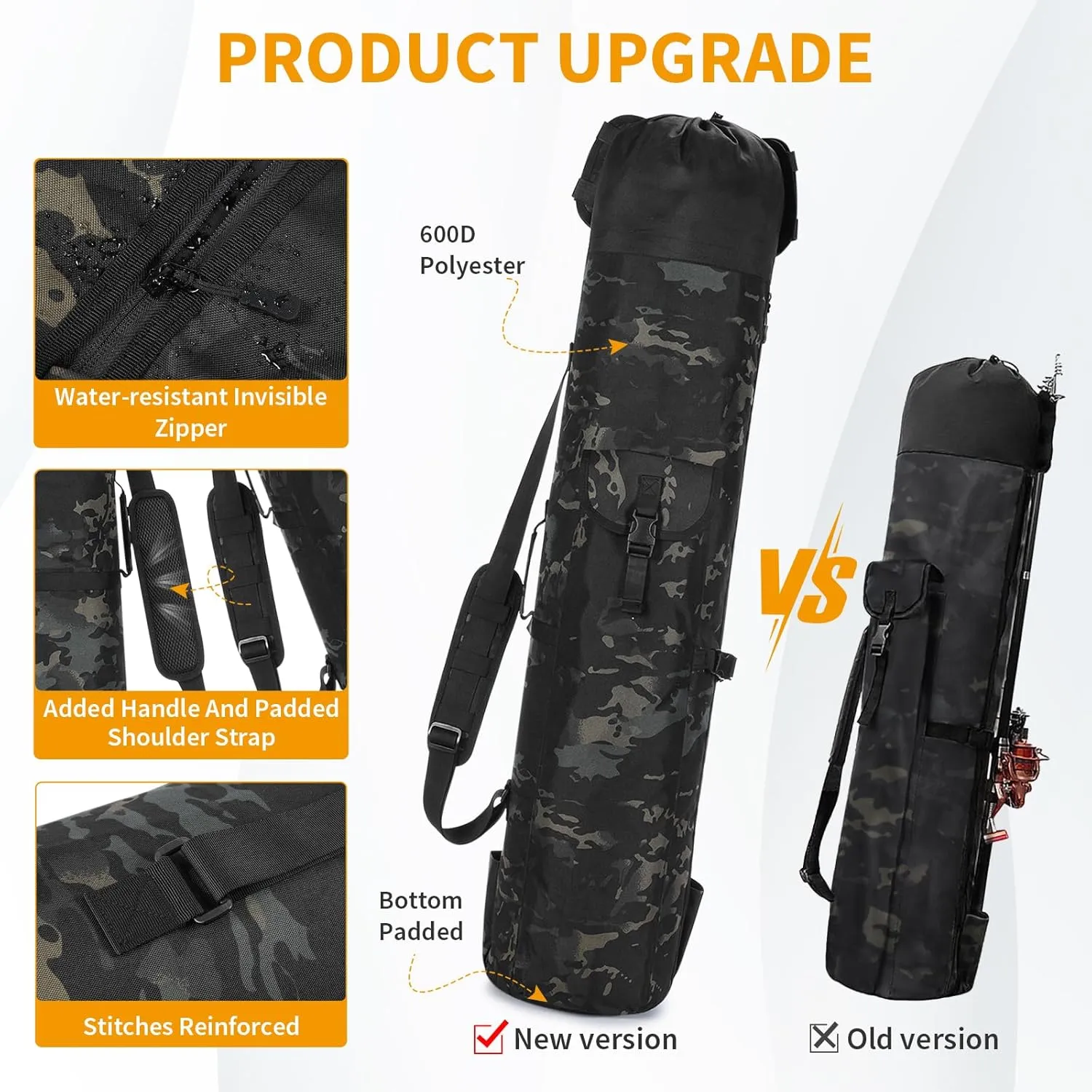 HUNTVP Fishing Rod Reel Case Bag Organizer Travel Carry Case Carrier Holder Pole Tools Storage Bags