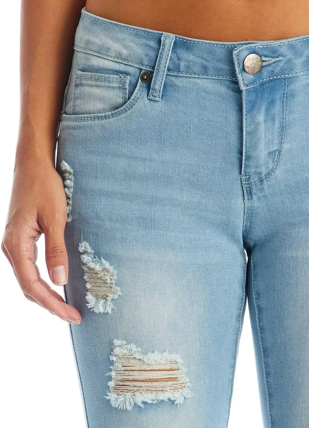 Hybrid & Company Women's Slim Fit Super Stretch Denim Capri Shorts