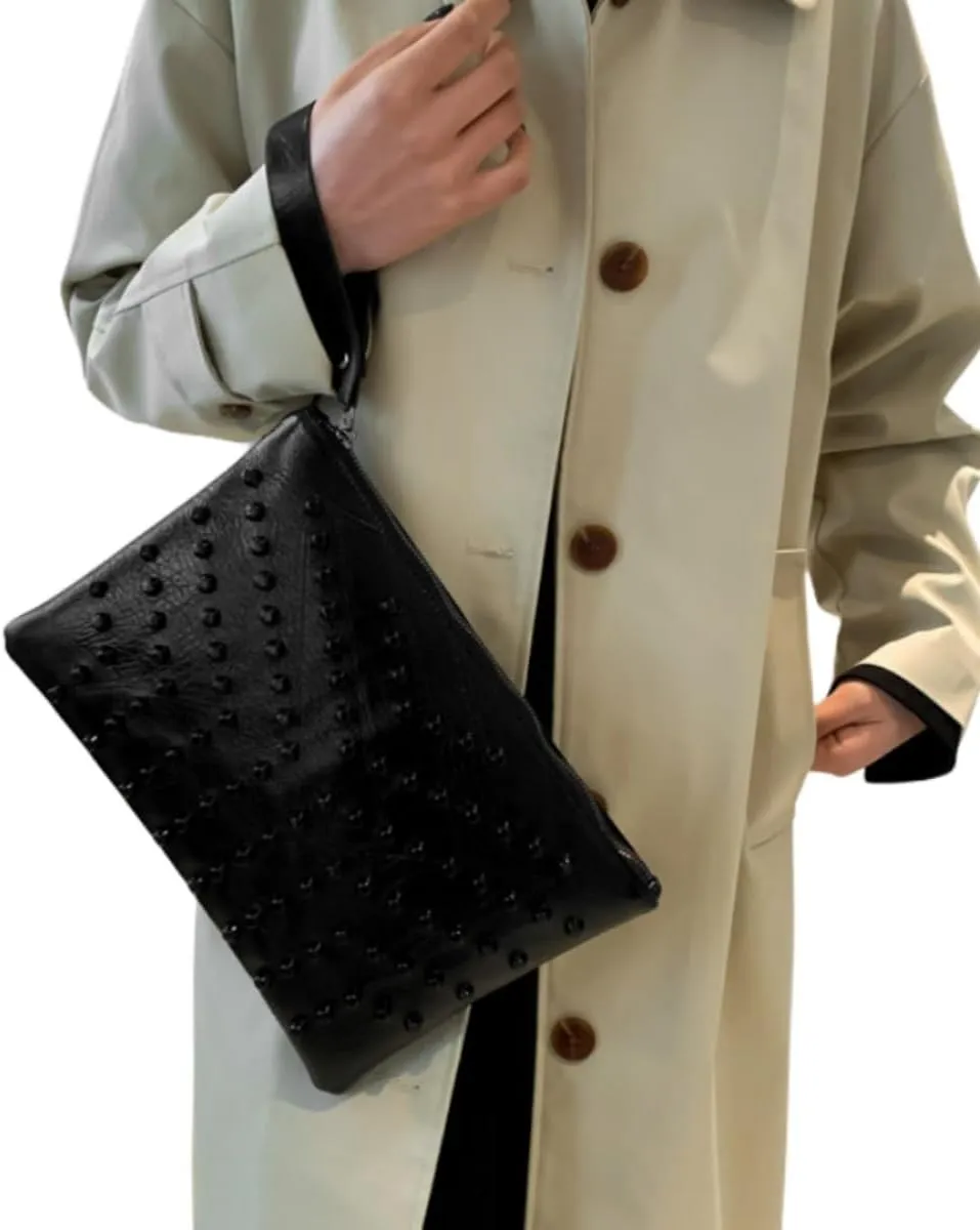 IAMUHI Women Faux Leather Crocodile Envelope Clutch Bag Wristlet Zipper Evening Handbag Wallet Purse