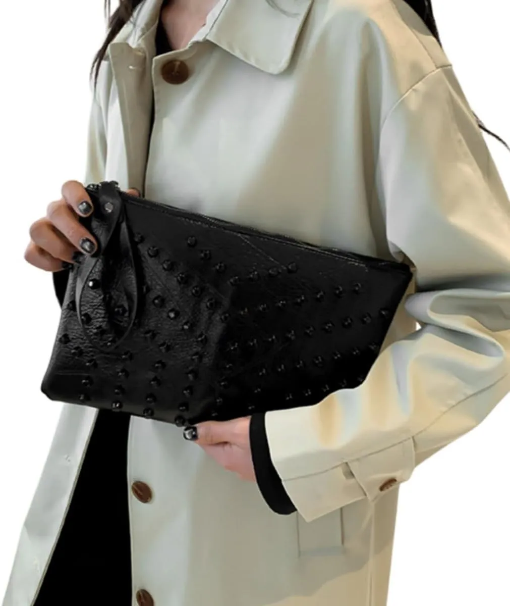 IAMUHI Women Faux Leather Crocodile Envelope Clutch Bag Wristlet Zipper Evening Handbag Wallet Purse