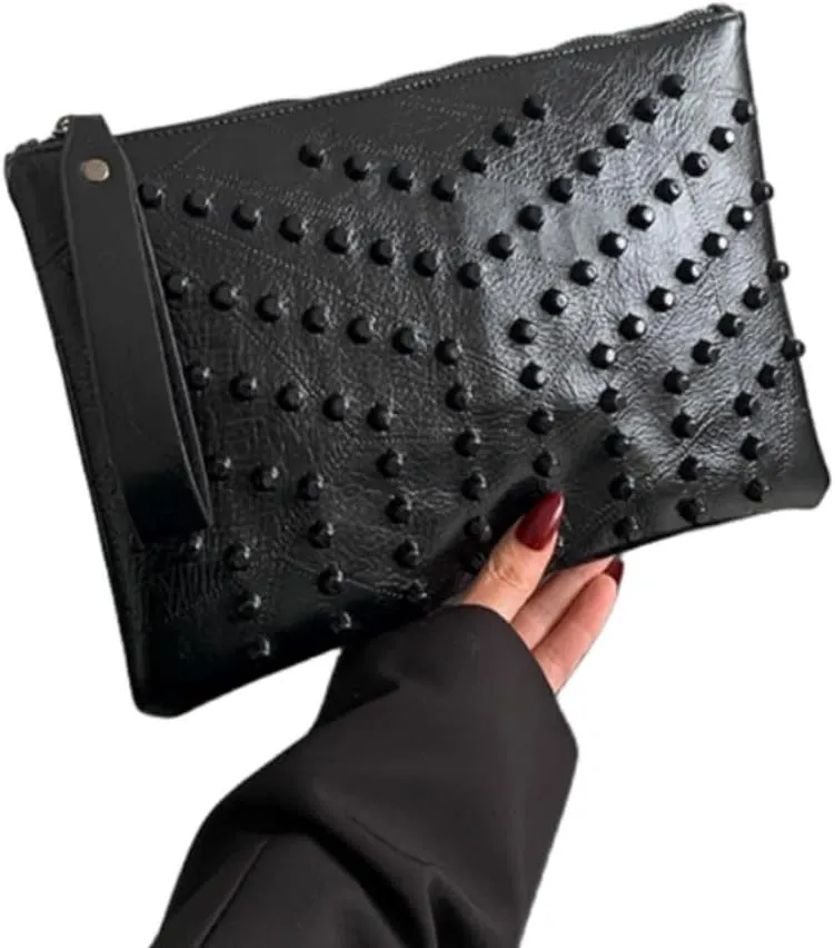 IAMUHI Women Faux Leather Crocodile Envelope Clutch Bag Wristlet Zipper Evening Handbag Wallet Purse
