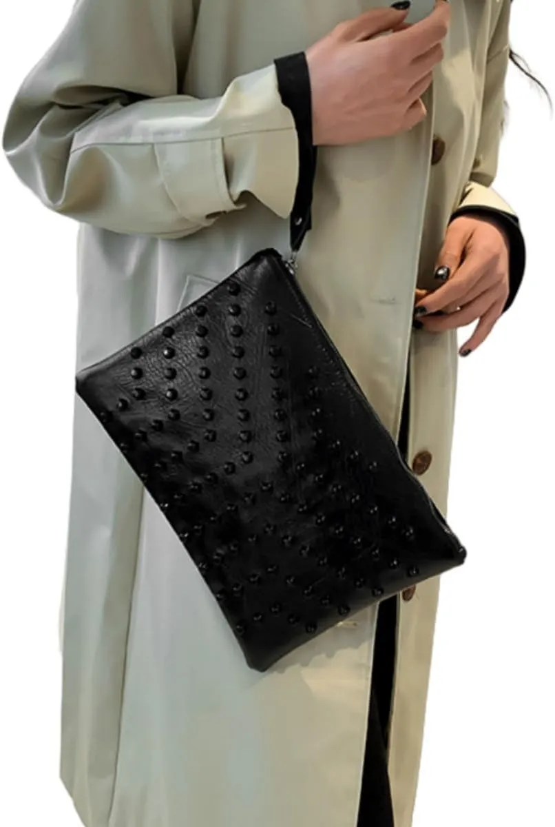 IAMUHI Women Faux Leather Crocodile Envelope Clutch Bag Wristlet Zipper Evening Handbag Wallet Purse