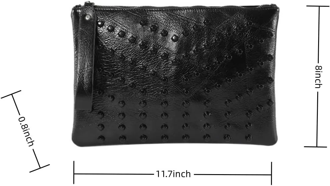 IAMUHI Women Faux Leather Crocodile Envelope Clutch Bag Wristlet Zipper Evening Handbag Wallet Purse