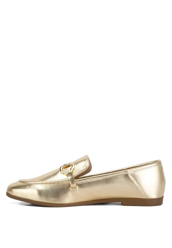 Ichiro Metallic Faux Leather Horsebit Loafers