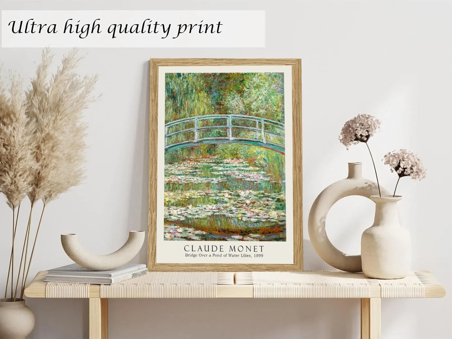 Induslyfe Framed Grass Wall Art Canvas Decor Set of 3, Matisse Wall Art Framed Prints Posters Mid Century Modern Art, Gogh Morris Floral Botanical wall art living room, bathroom, bedroom 12x16