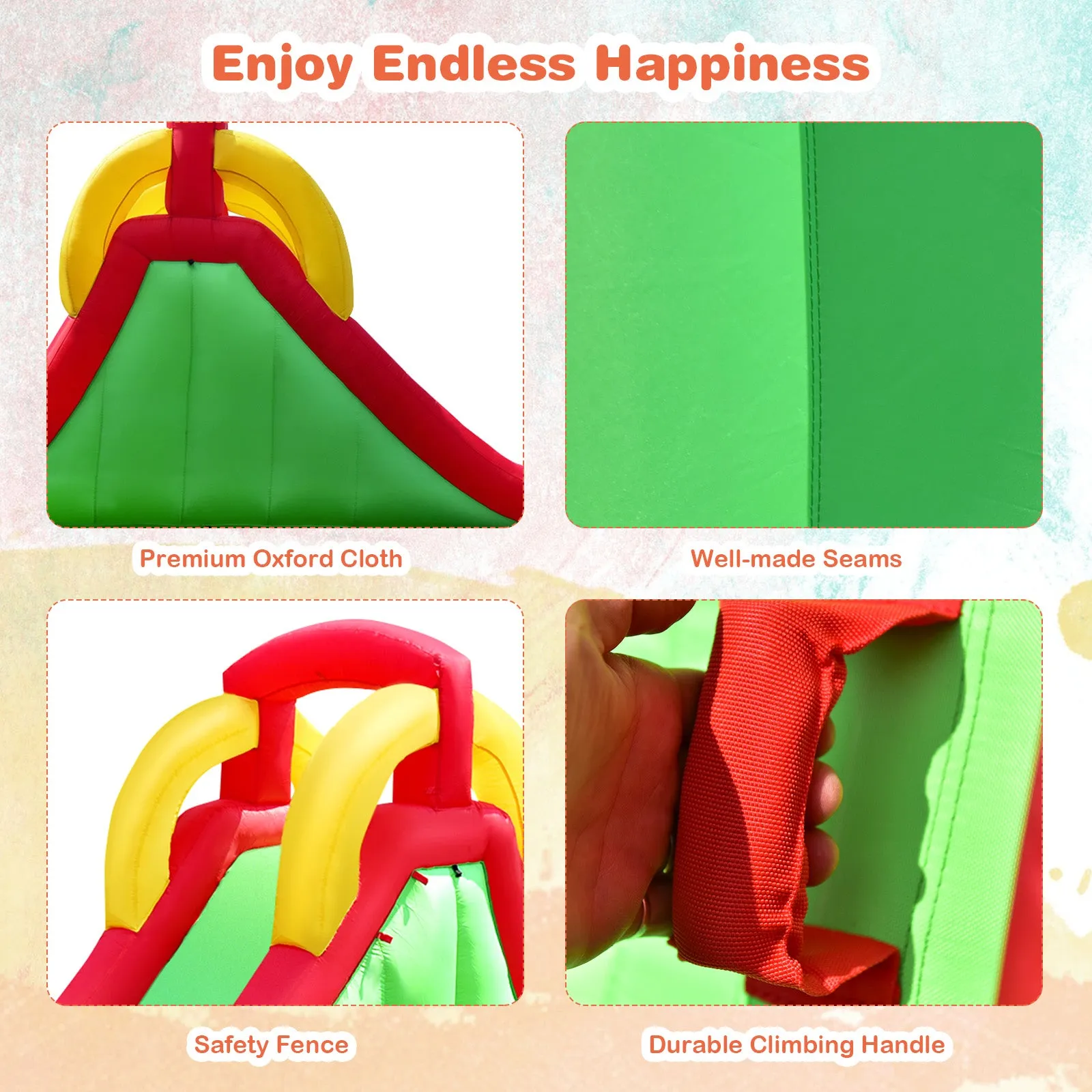 Inflatable Water Slide Bounce House with Climbing Wall and Jumper with 380W Blower