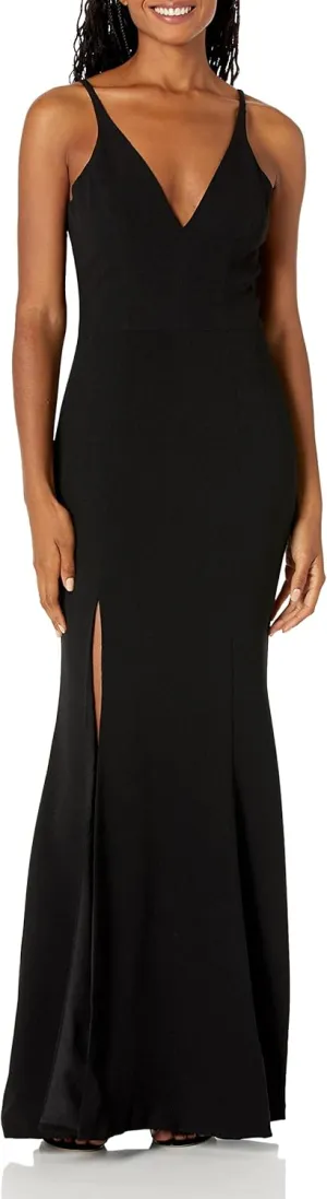 Iris Spaghetti Strap Plunging Long Dress