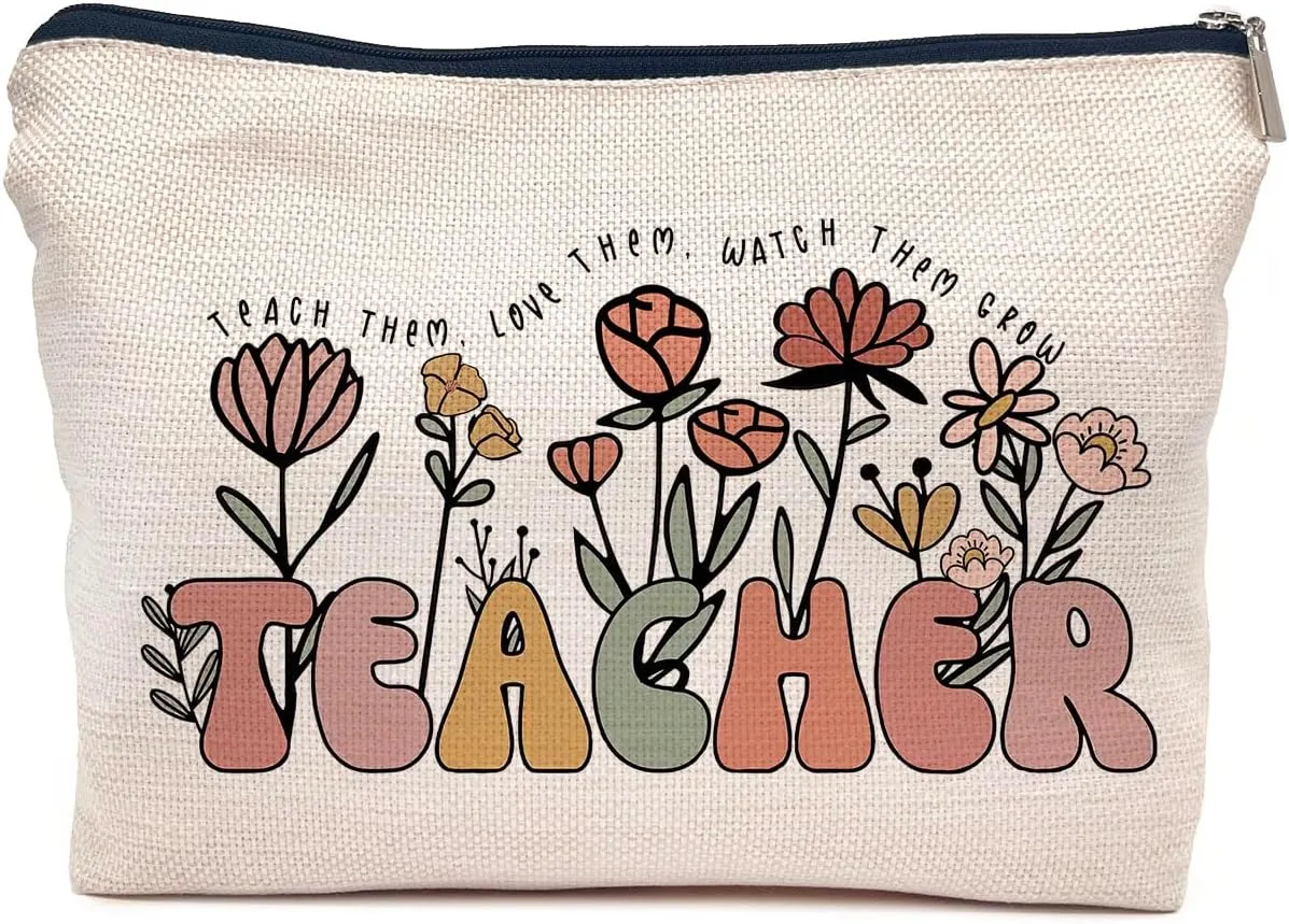 IWXYI Teacher's Gifts: Women's Makeup Bag - Zipper Pouch Toiletry & Travel Gifts for Teacher Appreciation