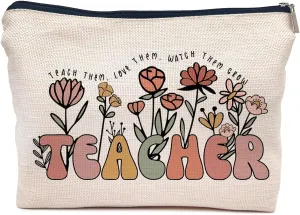 IWXYI Teacher's Gifts: Women's Makeup Bag - Zipper Pouch Toiletry & Travel Gifts for Teacher Appreciation