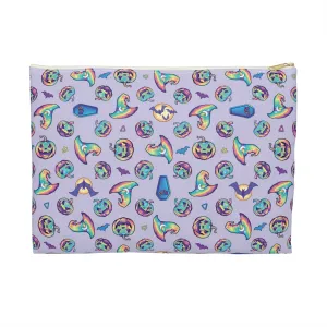 Jack-o’-Lanterns, Bats & Witch Hats Accessory Pouch - Violet