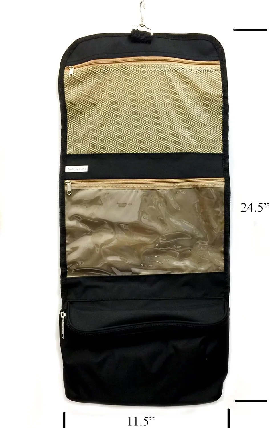 JChronicles Women's Large Hanging Toiletry Cosmetic Organizer Bag-Roll Up for Travel (Owl-BK)
