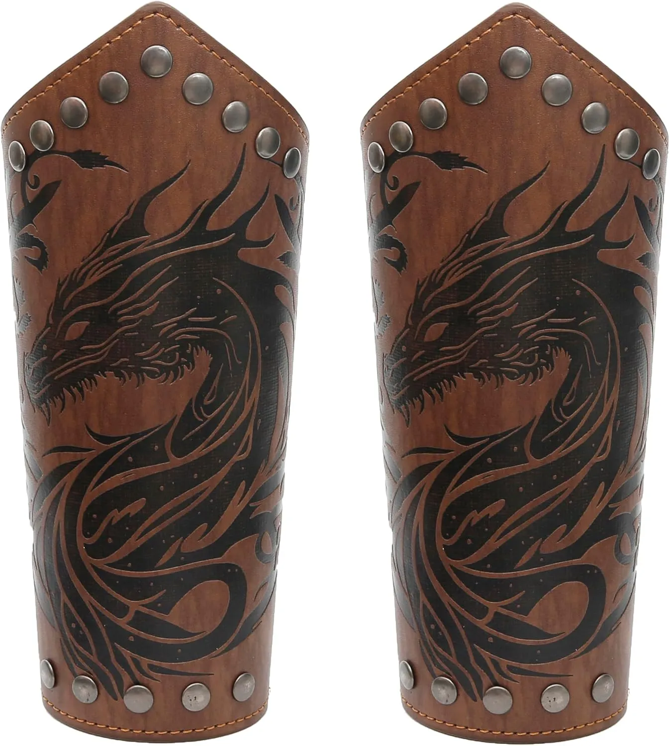 Jeilwiy Medieval Leather Bracers Adults Faux Leather Arm Guards Leather Wrist Band Men Steampunk Wrist Guards for Women Men Renaissance Wrist Cuffs