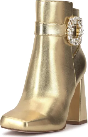 Jessica Simpson Womens Luminna Suede Rhinestone Booties