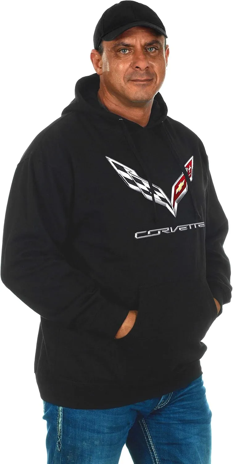 JH DESIGN GROUP Men’s Chevy Corvette Hoodies Pullover & Zip Up Sweatshirts in 6 Styles