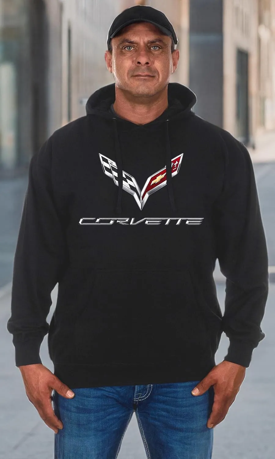 JH DESIGN GROUP Men’s Chevy Corvette Hoodies Pullover & Zip Up Sweatshirts in 6 Styles
