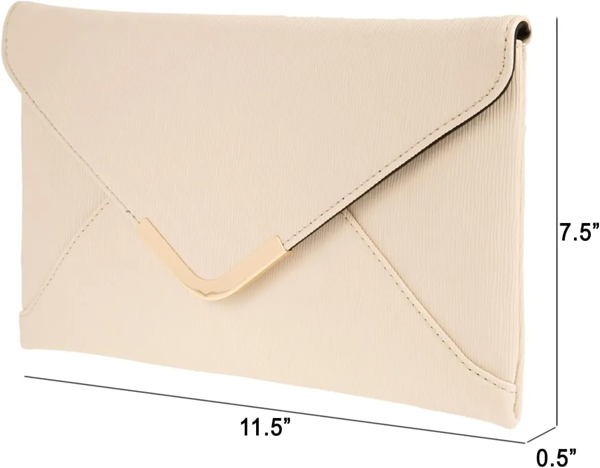 JNB Faux Leather Envelope Clutch Purse