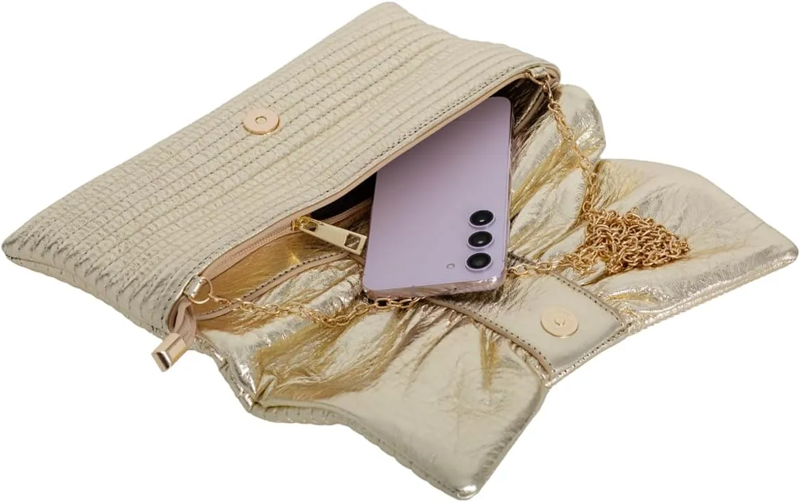 JNB Faux Leather Envelope Clutch Purse