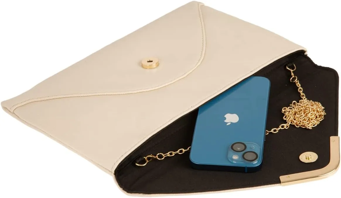 JNB Faux Leather Envelope Clutch Purse