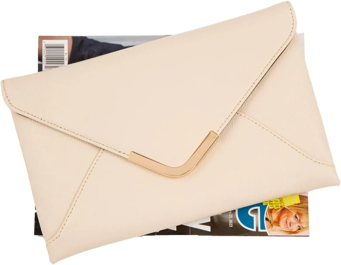 JNB Faux Leather Envelope Clutch Purse