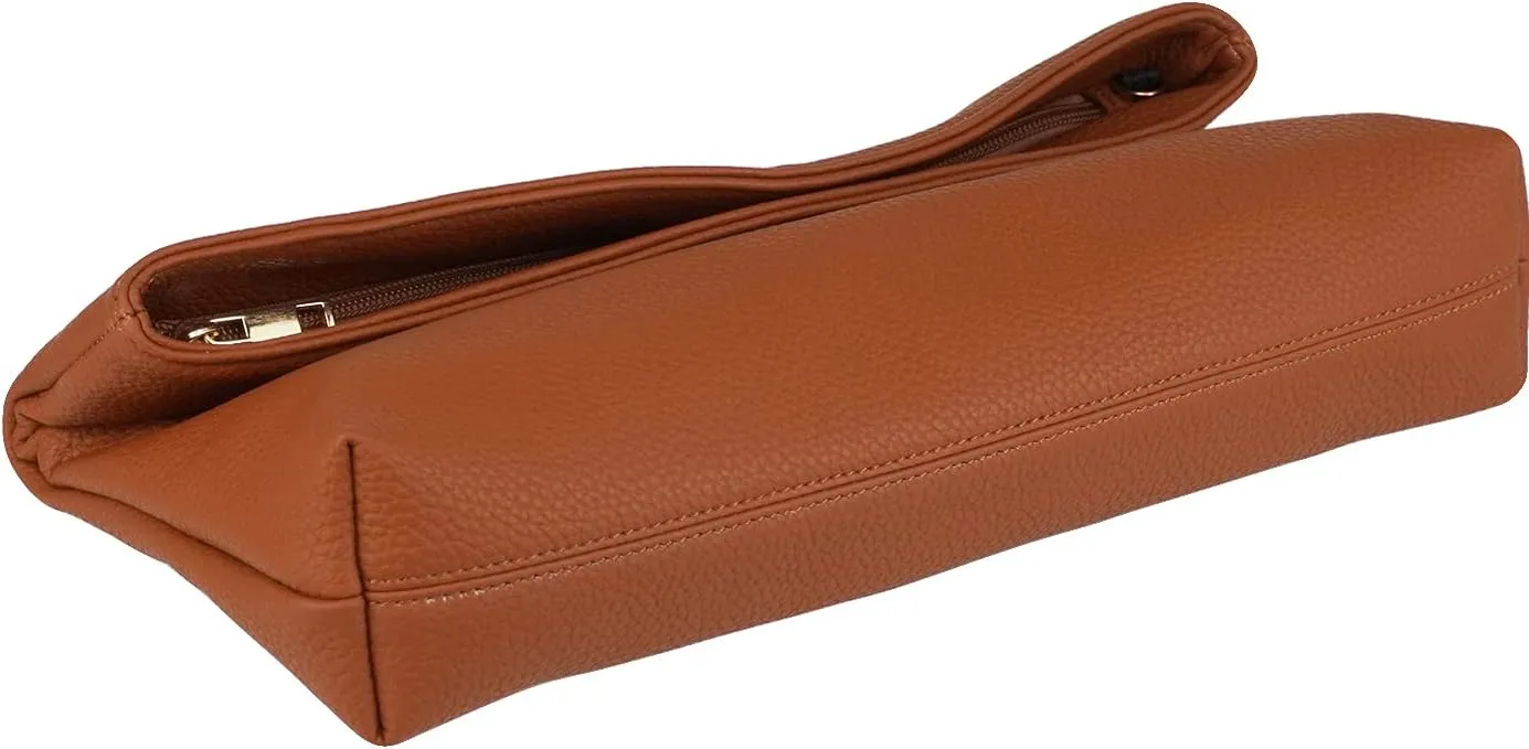 JNB Faux Leather Oversize Foldover Clutch