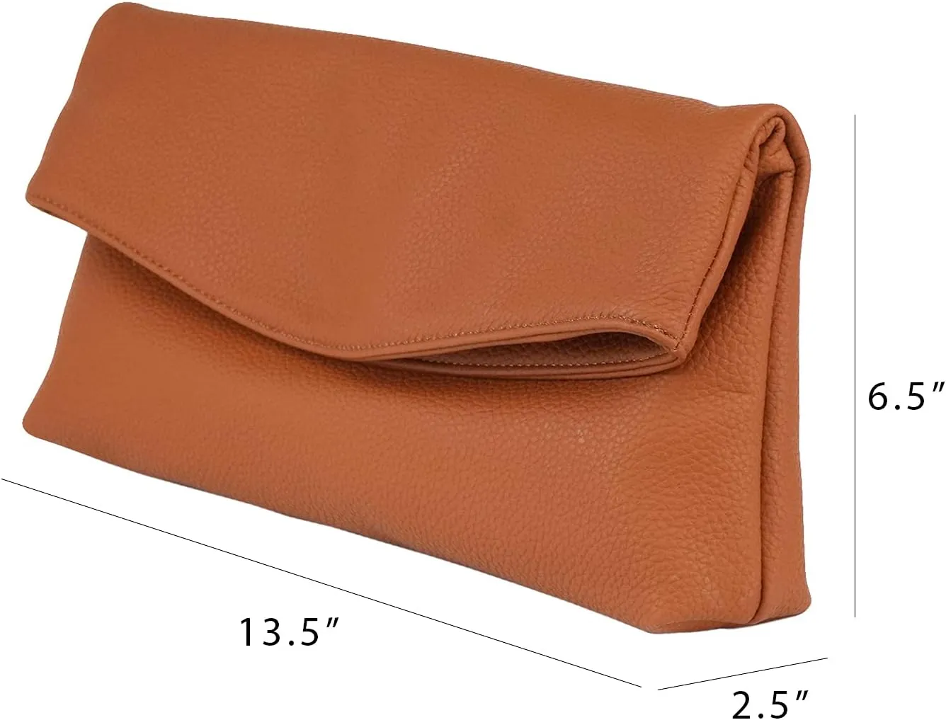JNB Faux Leather Oversize Foldover Clutch