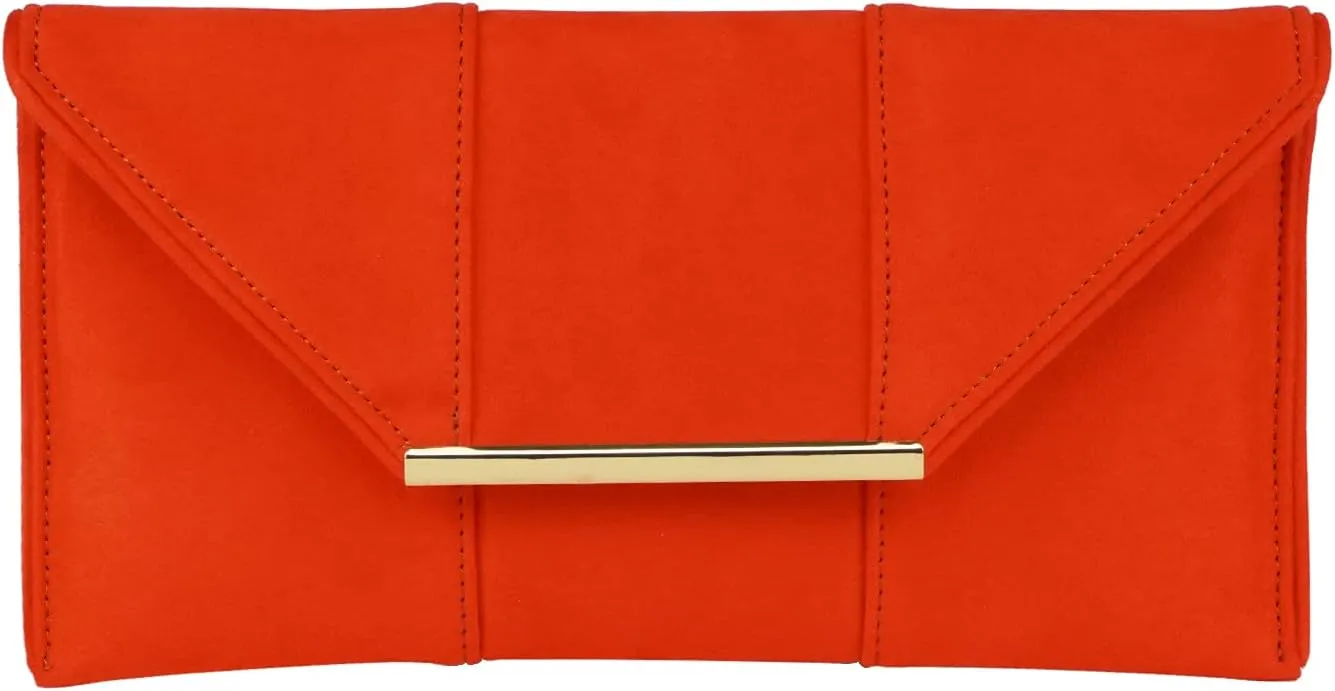 JNB Faux Microsuede Envelope Clutch