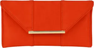JNB Faux Microsuede Envelope Clutch