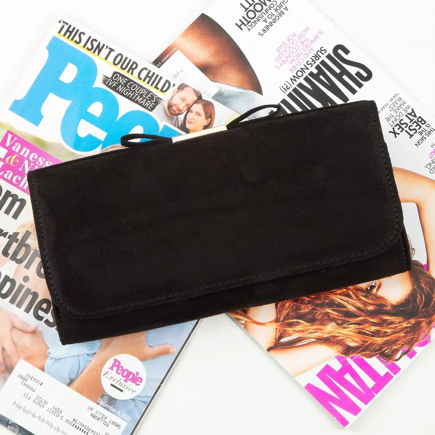 JNB Faux Microsuede Envelope Clutch