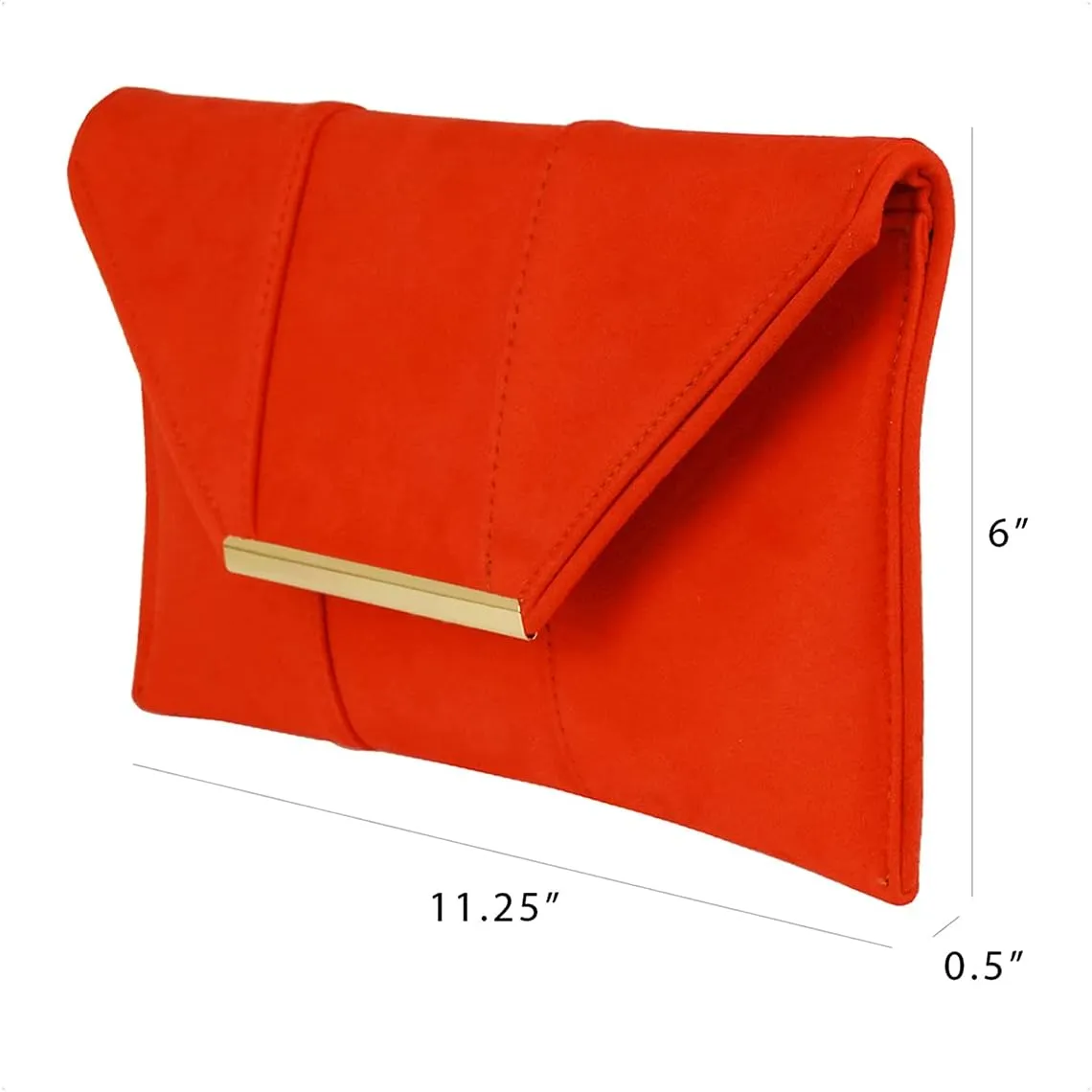 JNB Faux Microsuede Envelope Clutch