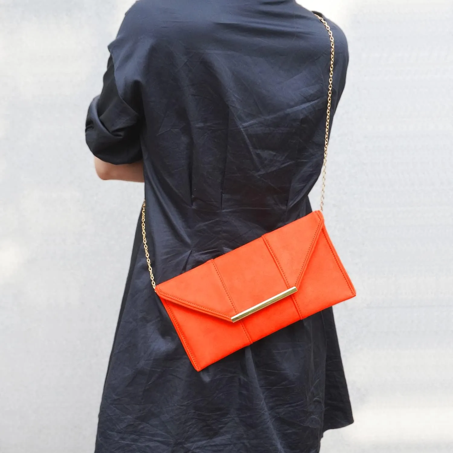 JNB Faux Microsuede Envelope Clutch